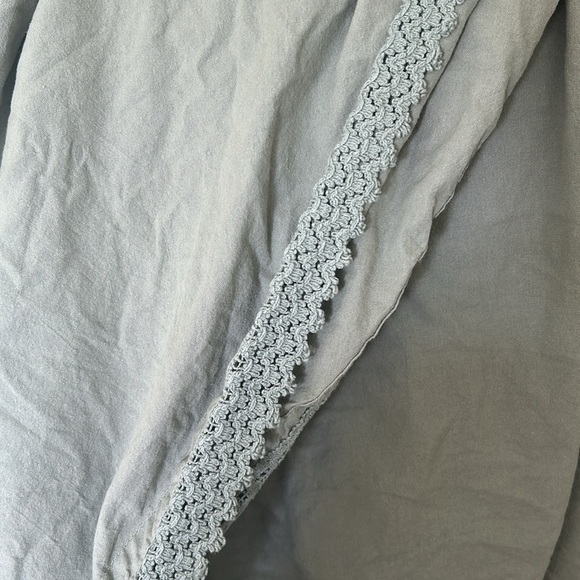 Studio McGee green lace table cloth round 100% cotton - Picture 2 of 5